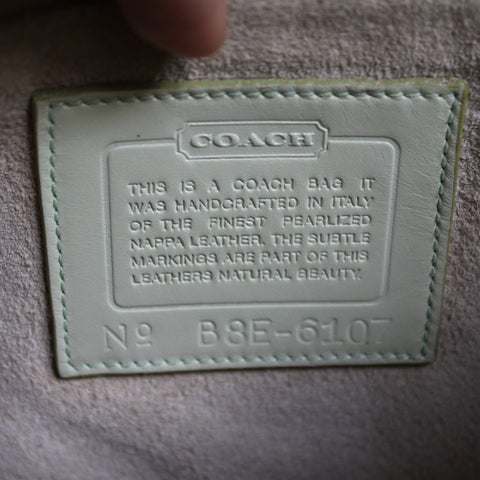 Vintage Coach Pearlized Satchel Pistachio