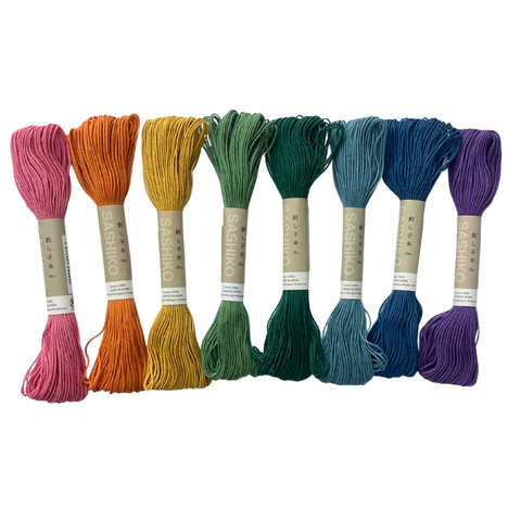 Muted Rainbow Sashiko Thread Bundle