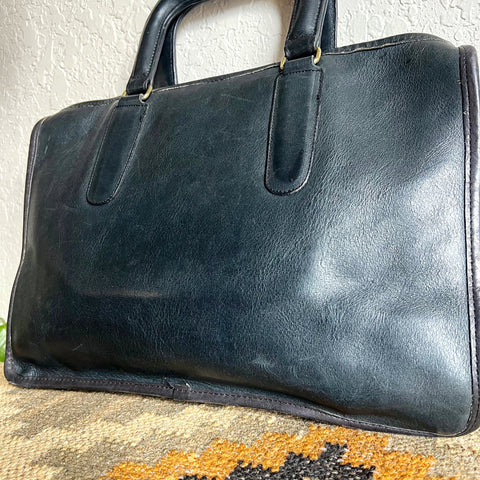 Vintage Coach Slim Satchel Navy 9430
