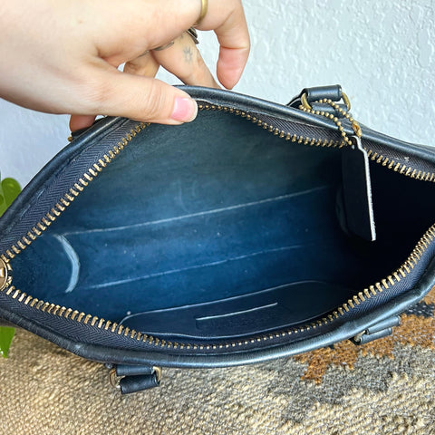 Vintage Coach Slim Satchel Navy 9430