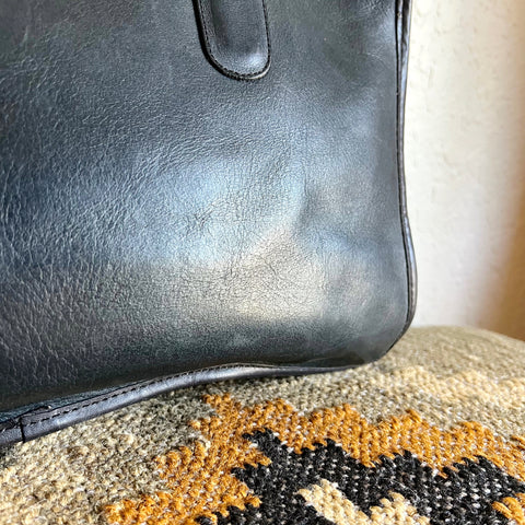 Vintage Coach Slim Satchel Navy 9430