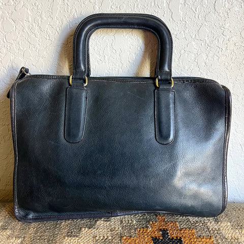 Vintage Coach Slim Satchel Navy 9430