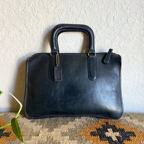 Vintage Coach Slim Satchel Navy 9430