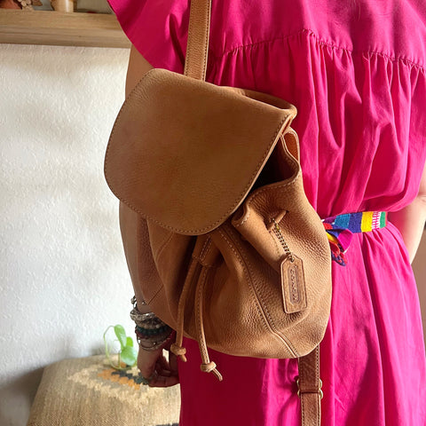 Vintage Coach Small Backpack Nubuc Sand 4938