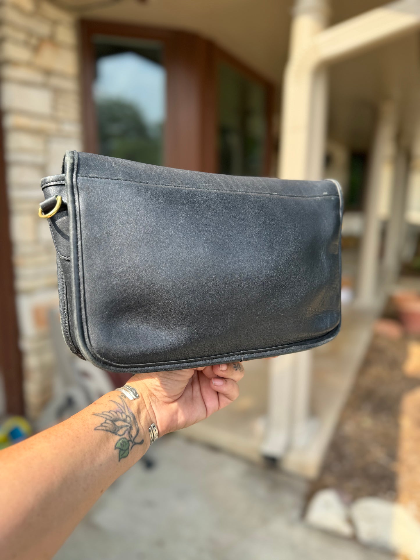 Vintage Coach Navy Convertible Clutch made in Costa Rica