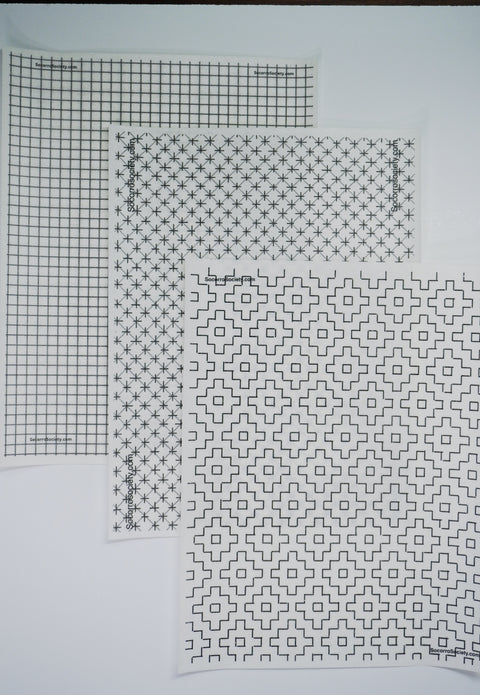 Sashiko Inspired Mending Stick and Stitch Pattern Bundle- Full Pages