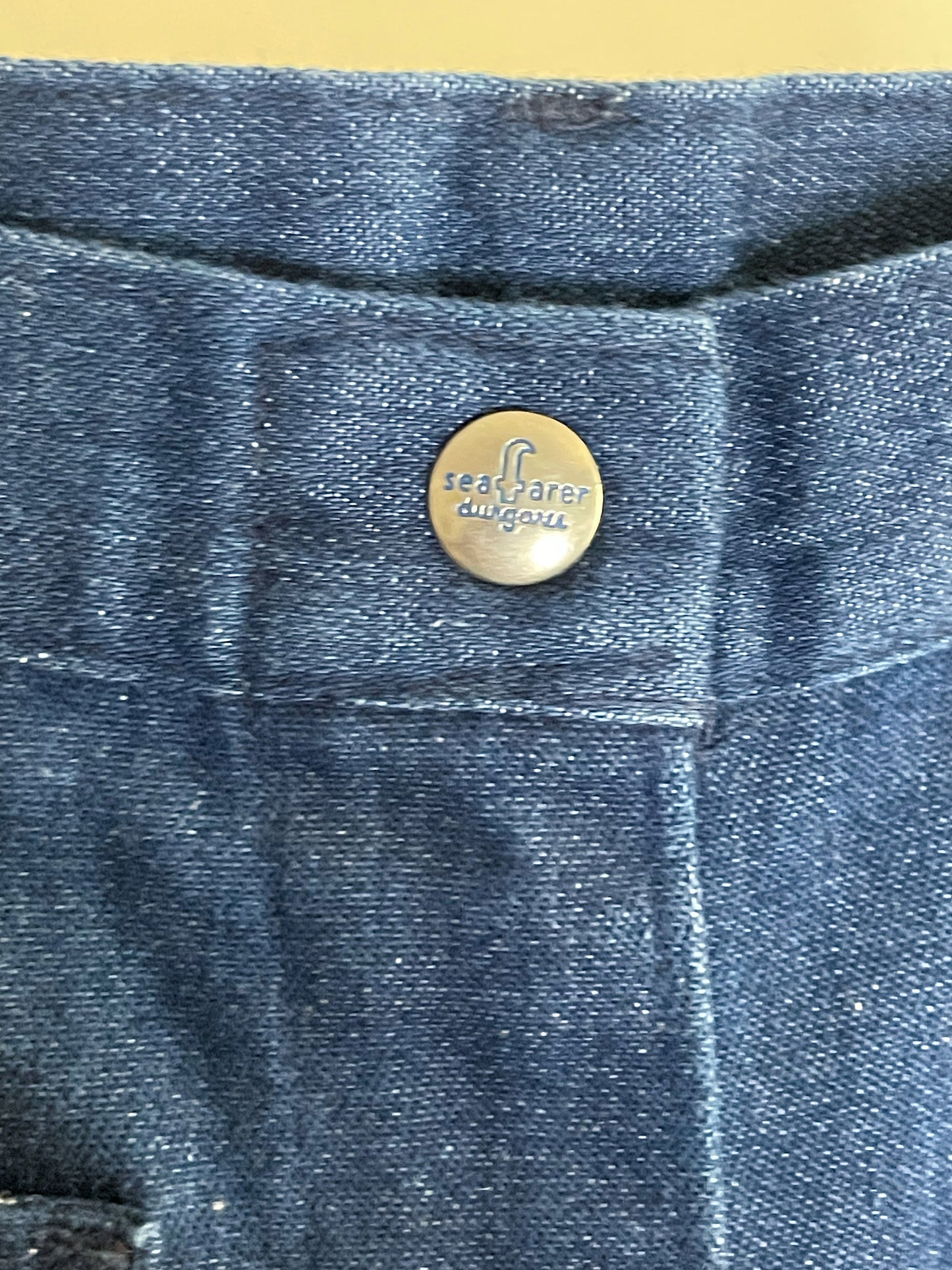 27" Waist Vintage 1970's Seafarer Bell Bottoms with Embroidery