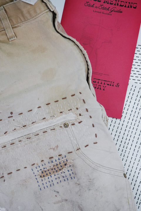 Visible Mending Lined Half Sheet Stick and Stitch Patterns