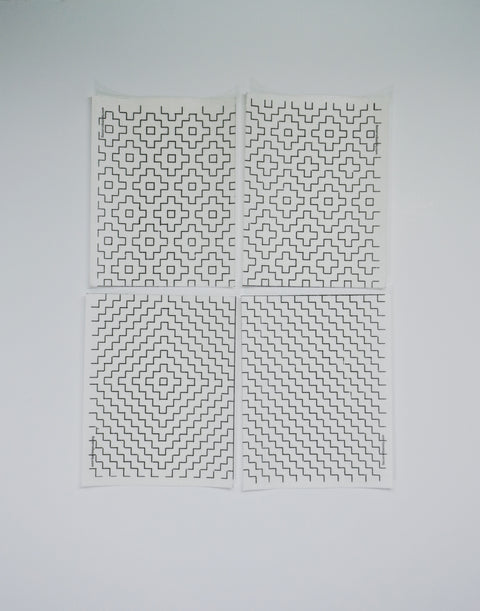 Sashiko Inspired Mending Stick and Stitch Patterns- Starter Pack