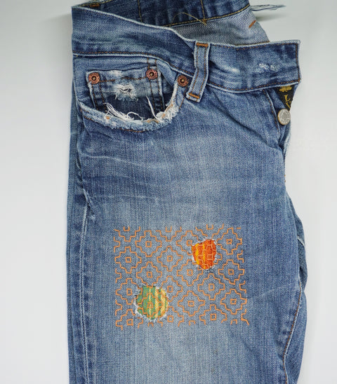 Sashiko Inspired Mending Stick and Stitch Patterns Half-Sheets