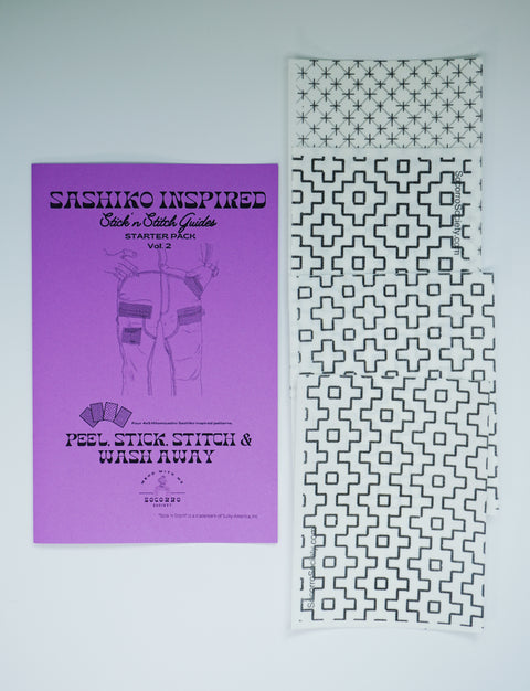 Sashiko Inspired Mending Stick and Stitch Patterns- Vol 2
