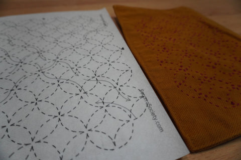Sashiko Inspired Mending Seven Treasures Stick and Stitch Pattern