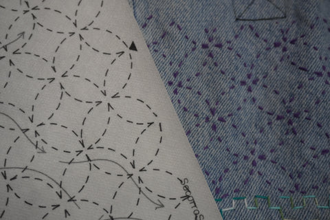 Sashiko Inspired Mending Seven Treasures Stick and Stitch Pattern
