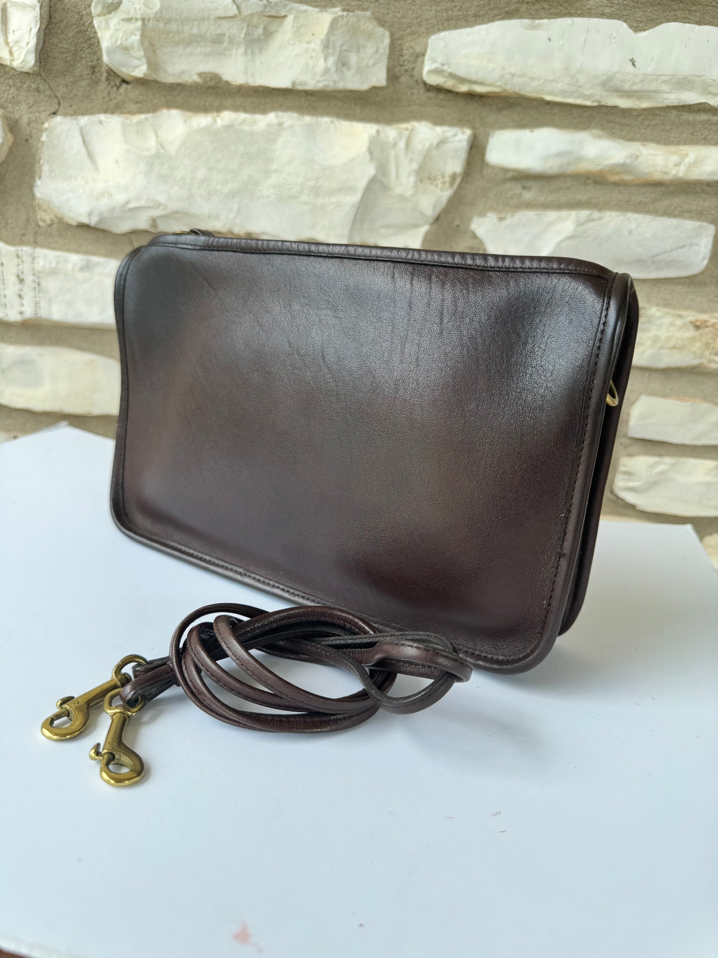 Vintage Coach Mahogany Zippered Clutch made in New York City