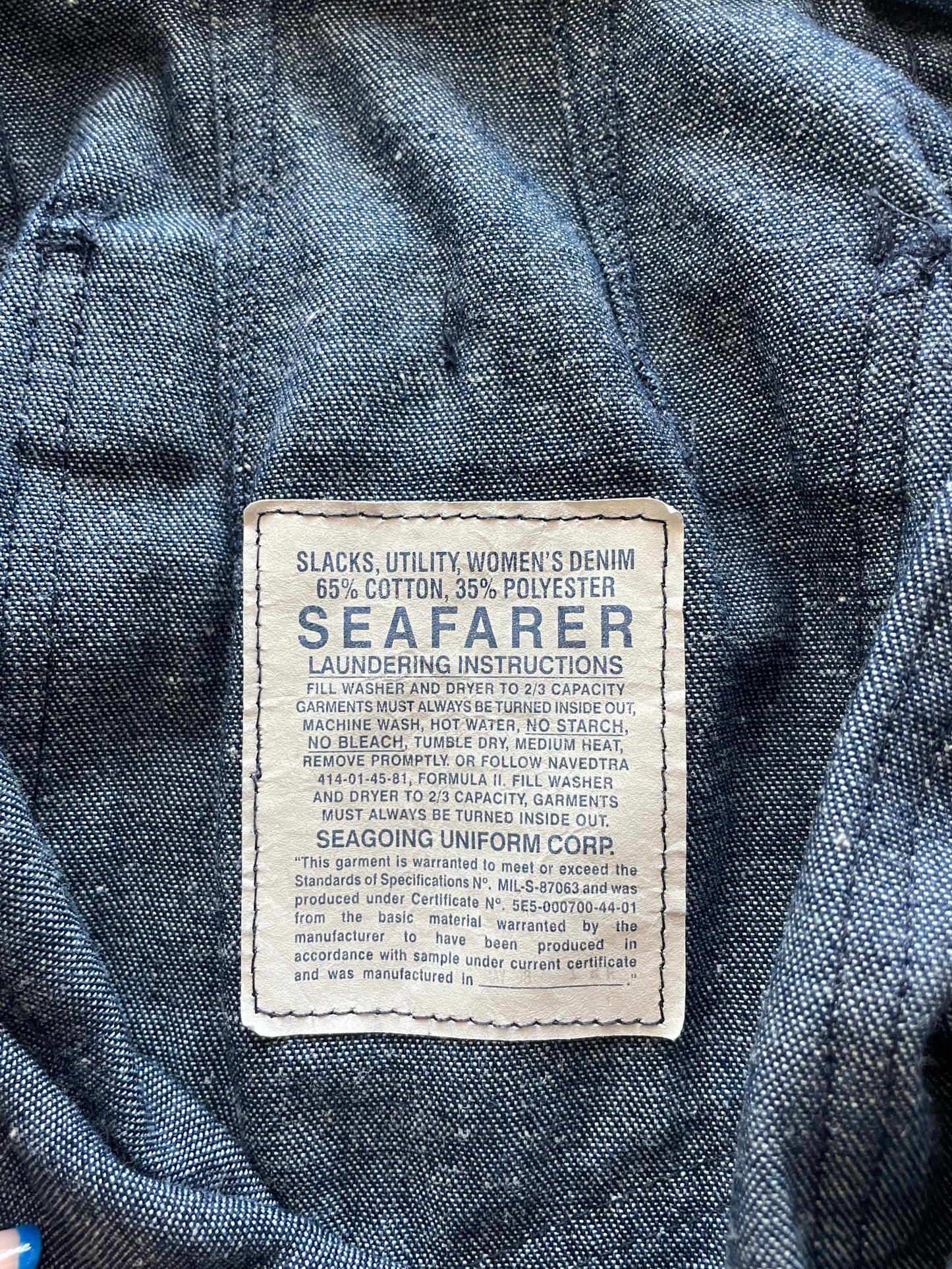 27" Waist Vintage 1970's Seafarer Bell Bottoms with Embroidery