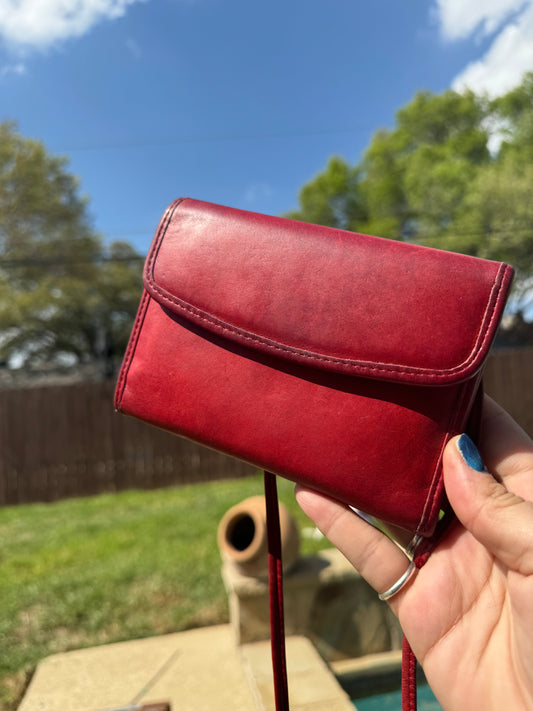 Vintage Coach Red Envelope Swing Wallet 4773