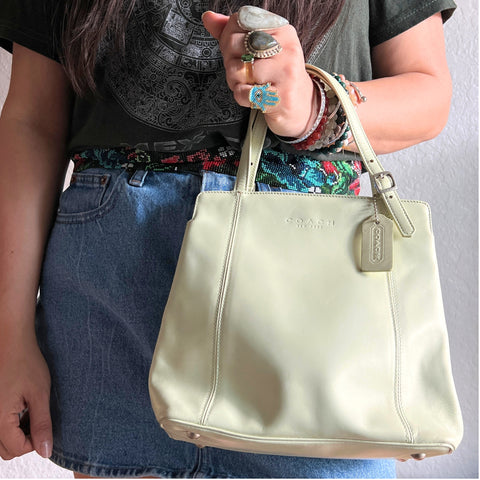 Vintage Coach Pearlized Satchel Pistachio