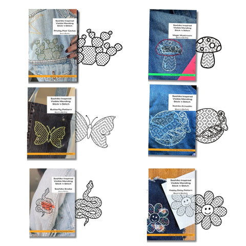 All Visible Mending Stick and Stitch Embroidery Small Patterns Bundle