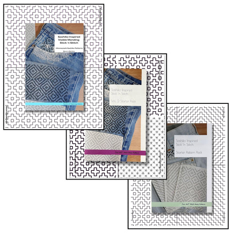 Sashiko Beginners Stick and Stitch Pattern Bundle