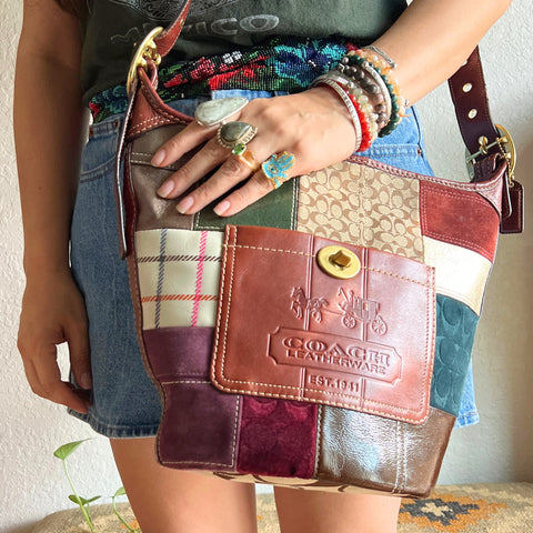 Vintage Coach Holiday Patchwork Bleecker Duffle CM357