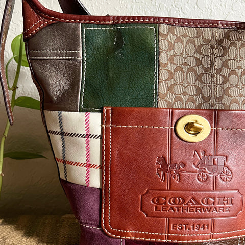 Vintage Coach Holiday Patchwork Bleecker Duffle CM357
