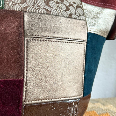 Vintage Coach Holiday Patchwork Bleecker Duffle CM357