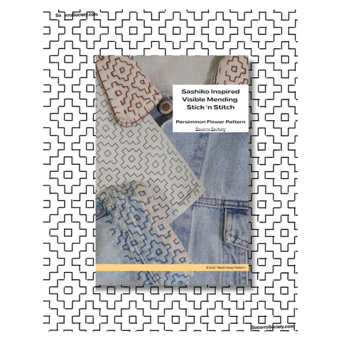 Sashiko Inspired Mending Stick and Stitch Pattern Bundle- Full Pages