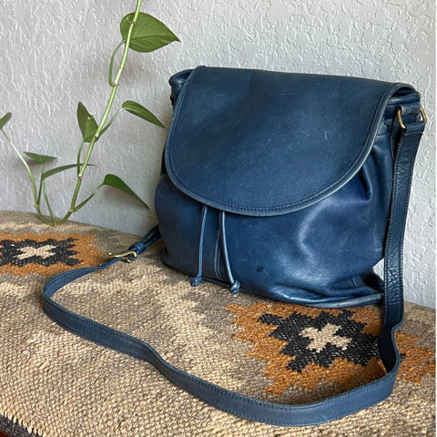Vintage Coach Shoulder Pouch Blue 4025