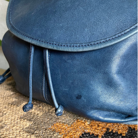 Vintage Coach Shoulder Pouch Blue 4025