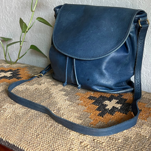 Vintage Coach Shoulder Pouch Blue 4025