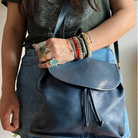 Vintage Coach Shoulder Pouch Blue 4025