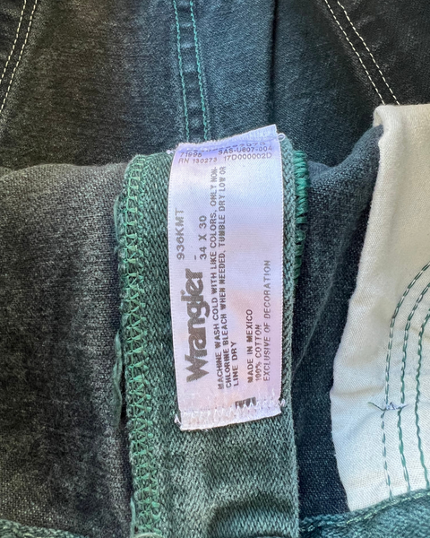 Vintage Wrangler Dark Green Cowboy Cut Jeans
