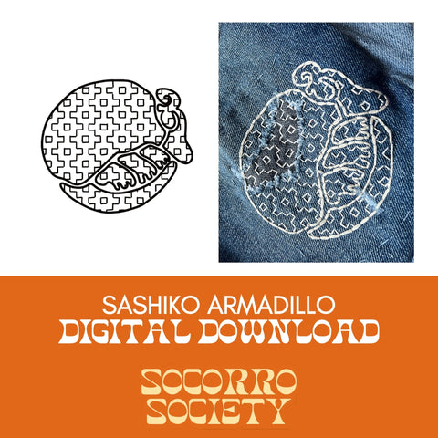 Sashiko Armadillo Pattern Digital Download