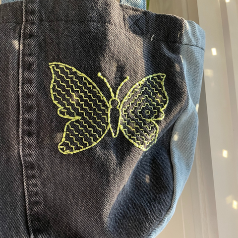 Sashiko Butterfly- Visible Mending Stick and Stitch Embroidery Pattern