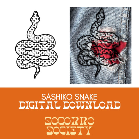 Sashiko Snake Digital Download