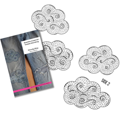 Cloudy Day- Visible Mending Stick and Stitch Embroidery Pattern