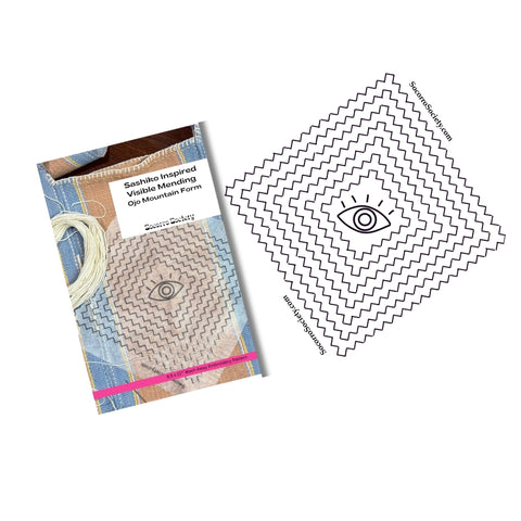 Ojo Mountain Form - Visible Mending Stick and Stitch Embroidery Pattern