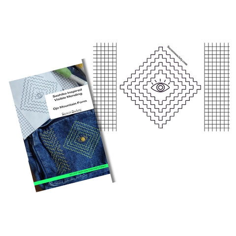 Ojo Mountain Form - Visible Mending Stick and Stitch Embroidery Pattern