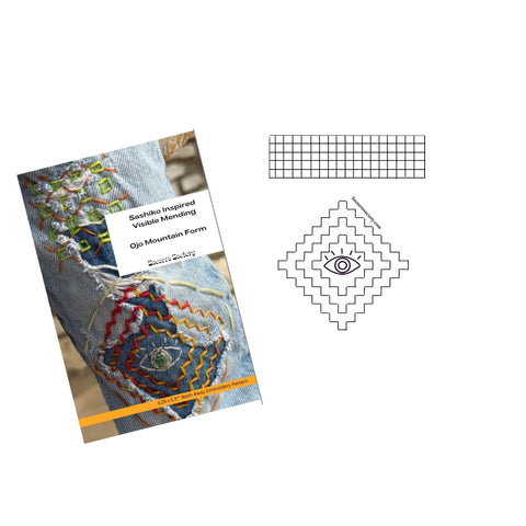 Ojo Mountain Form - Visible Mending Stick and Stitch Embroidery Pattern