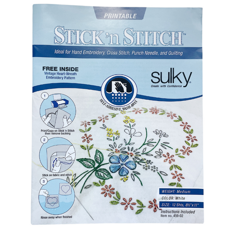 Sulky Paper Solvy 8.5"x11" Stick ‘n Stitch Sheets