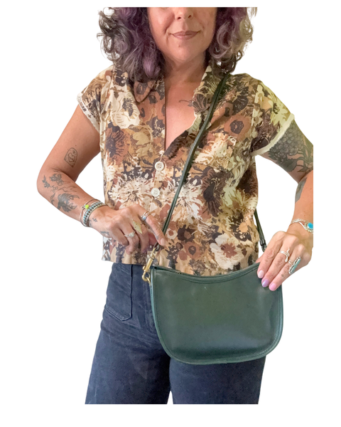 Vintage Coach Forest Green Small Swinger Bag (4080)