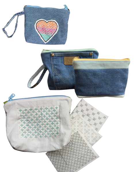 Slow Selvage Zipper Pouch PDF Scrap Fabric Sewing Pattern
