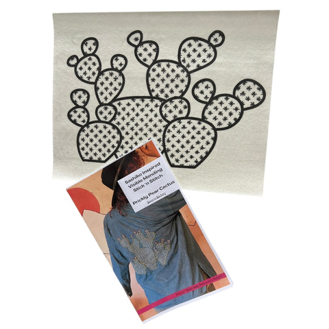Sashiko Prickly Pear- Visible Mending Stick and Stitch Embroidery Pattern