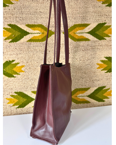 Classic Brown Genuine Leather Shopper Bag