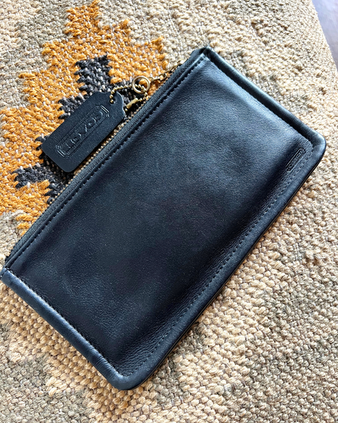 Vintage Coach Skinny Case Cosmetic Zip 7170 in Black