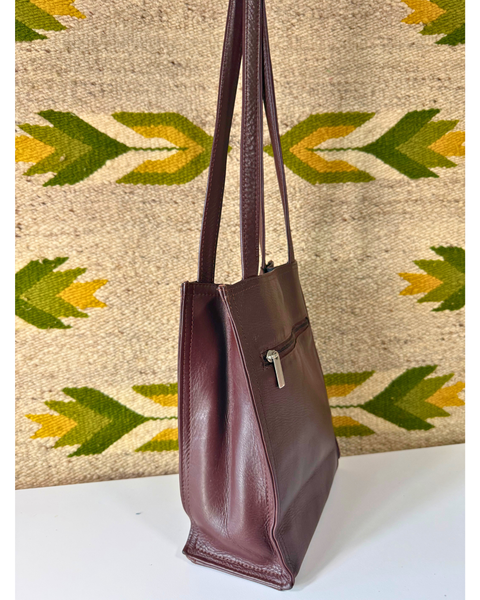 Classic Brown Genuine Leather Shopper Bag