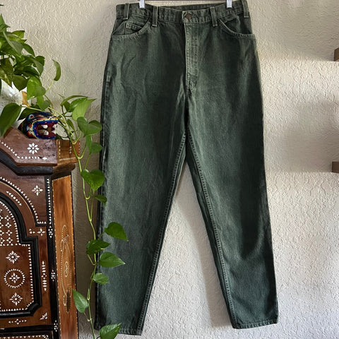 Vintage Levi's 550 Orange Tab Dark Green Jeans W36 L32