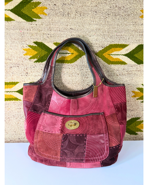 Vintage Coach Patchwork Suede Ergo Large Hobo CBZ53