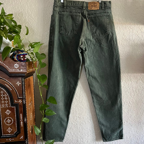 Vintage Levi's 550 Orange Tab Dark Green Jeans W36 L32