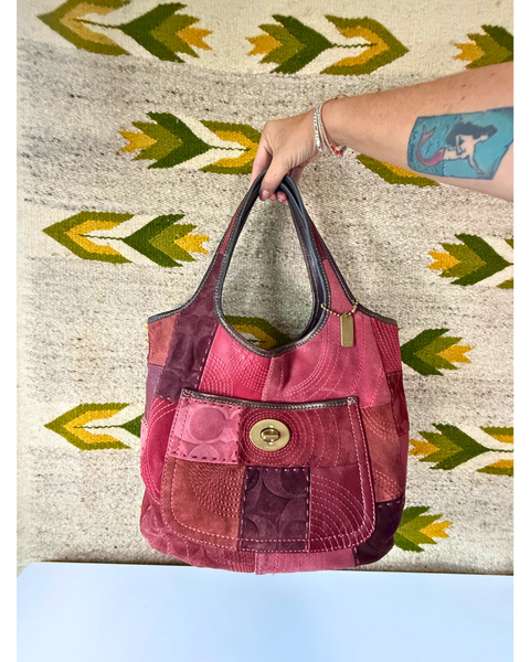 Vintage Coach Patchwork Suede Ergo Large Hobo CBZ53